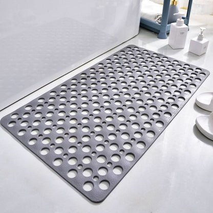 Shower Mat Antibacterial PVC Suction Cup Grip Quick-Drain Design