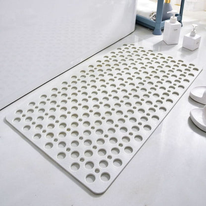 Shower Mat Antibacterial PVC Suction Cup Grip Quick-Drain Design