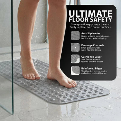 Shower Mat Full Coverage Non-Slip Suction Cups
