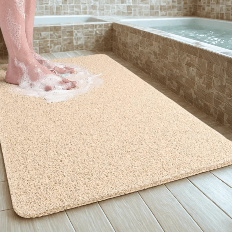 Shower Mat Non-Slip Antibacterial PVC Quick-Drying With Drainage