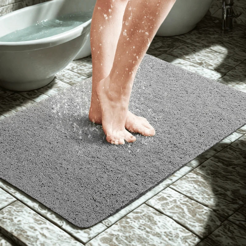 Shower Mat Non-Slip Antibacterial PVC Quick-Drying With Drainage
