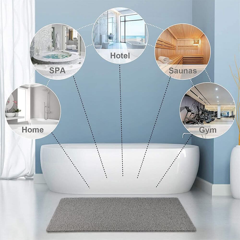 Shower Mat Non-Slip Fast-Drain Trim-to-Fit
