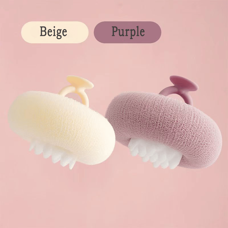 Shower Sponge Ergonomic Ring Handle Massage Nodules