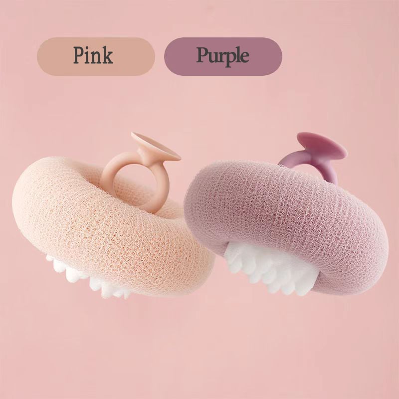 Shower Sponge Ergonomic Ring Handle Massage Nodules
