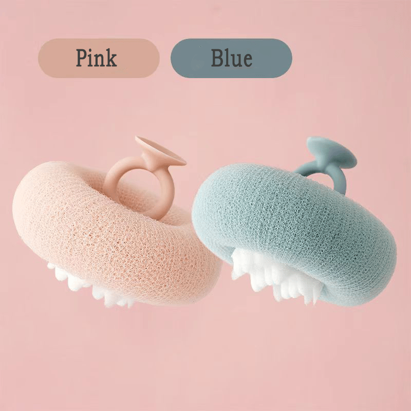 Shower Sponge Ergonomic Ring Handle Massage Nodules