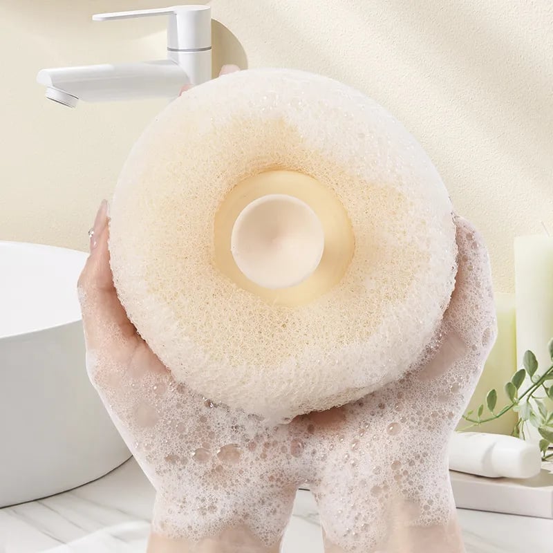 Shower Sponge Ergonomic Ring Handle Massage Nodules