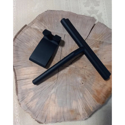 Shower Squeegee Matte Black Rubber Blade Stainless Steel Handle
