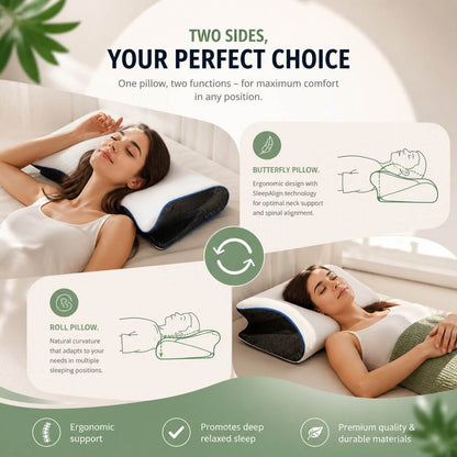Side Sleeper Pillow Contoured Memory Foam Removable Hypoallergenic Cover