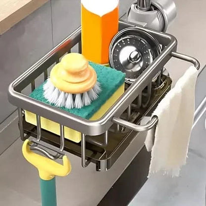 Sink Caddy Aluminum Fast-Draining No-Drill Installation