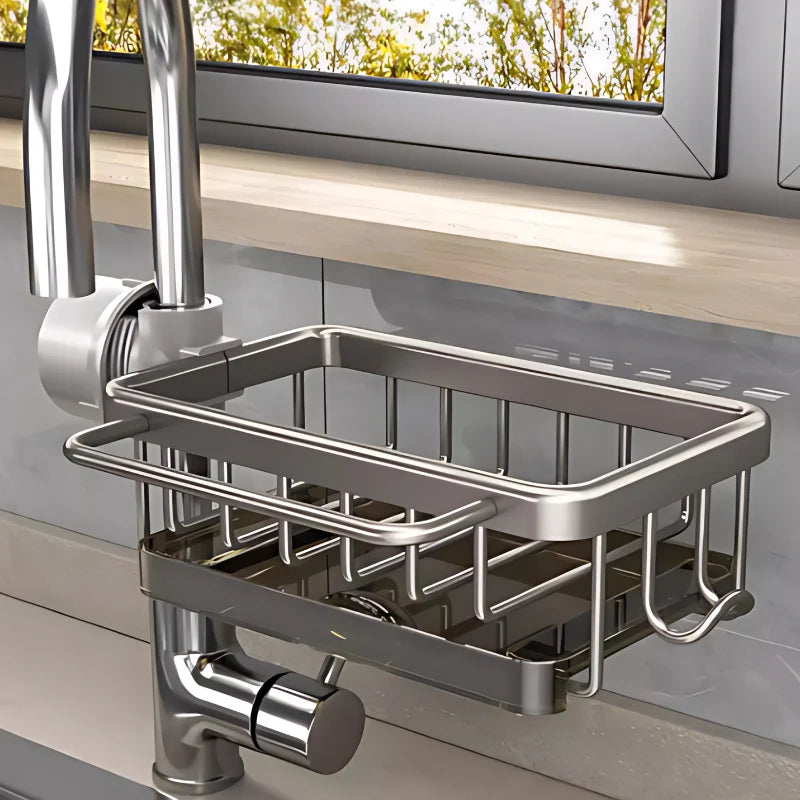 Sink Caddy Aluminum Fast-Draining No-Drill Installation