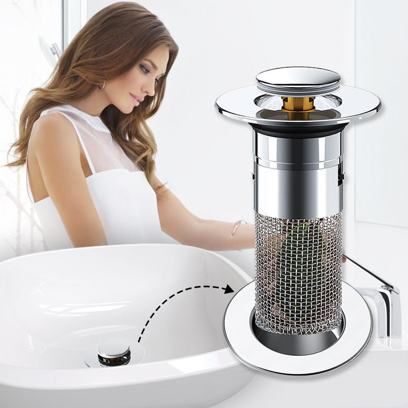 Sink Drain Strainer Universal Fit Catches Hair & Food