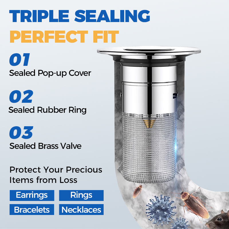 Sink Drain Strainer Universal Fit Catches Hair & Food