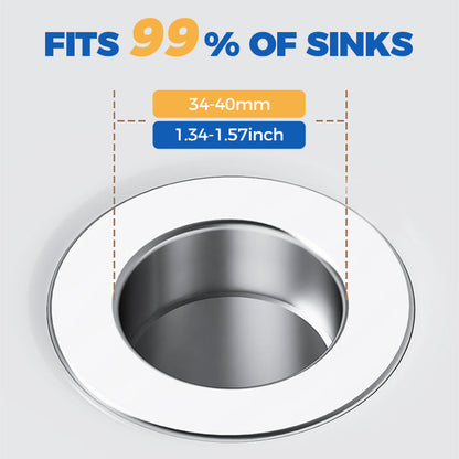 Sink Drain Strainer Universal Fit Catches Hair & Food