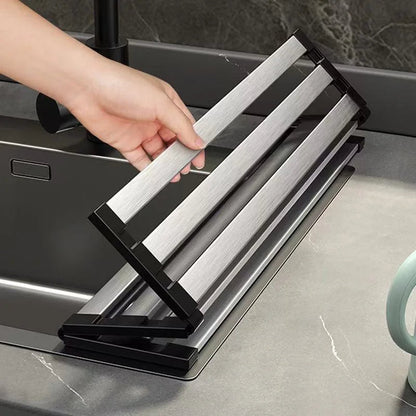 Sink Rack Stainless Steel Draining Heat-Resistant Non-Slip Corners