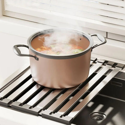 Sink Rack Stainless Steel Draining Heat-Resistant Non-Slip Corners