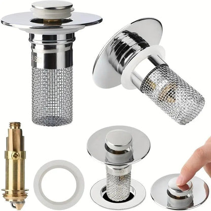 Sink Stopper Pop-Up Hair Catcher Solid Brass