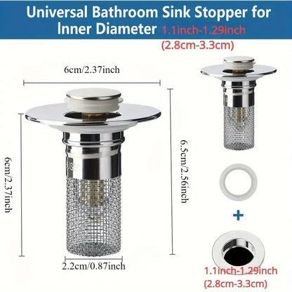 Sink Stopper Pop-Up Hair Catcher Solid Brass