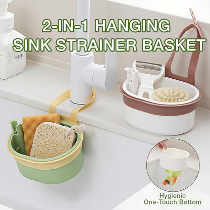 Sink Strainer Basket Ultra-Fine Mesh Touch-Free Emptying