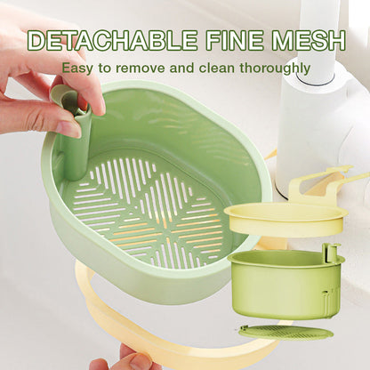 Sink Strainer Basket Ultra-Fine Mesh Touch-Free Emptying