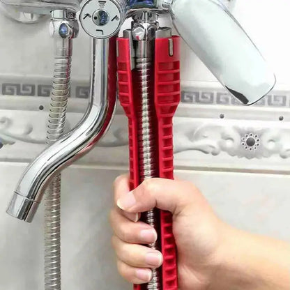 Sink Trap Wrench Long Reach Metal Core & Adapters