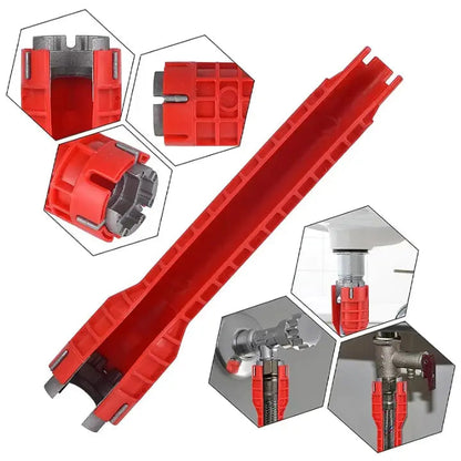 Sink Trap Wrench Long Reach Metal Core & Adapters