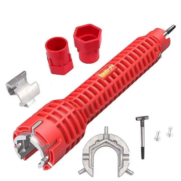 Sink Trap Wrench Long Reach Metal Core & Adapters