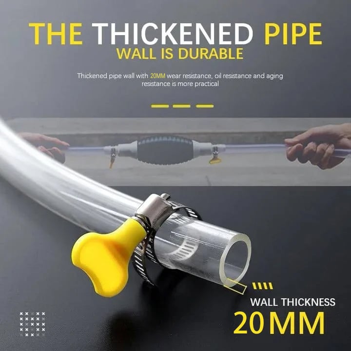 Siphon Pump Hand-Operated Large-Caliber 2m Transparent Hose