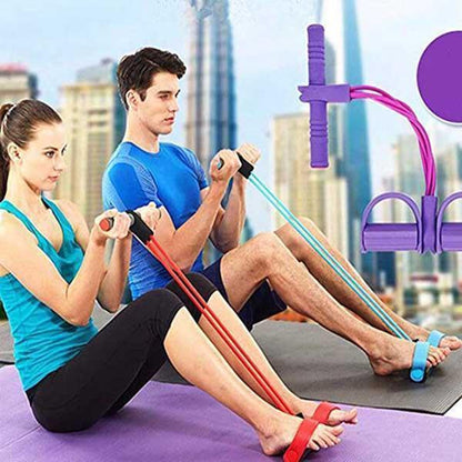 Sit-Up Trainer Adjustable Resistance Tubes & Foot Pedals