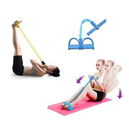 Sit-Up Trainer Adjustable Resistance Tubes & Foot Pedals
