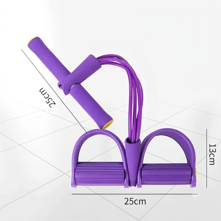 Sit-Up Trainer Adjustable Resistance Tubes & Foot Pedals