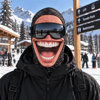 Ski Balaclava 4-Way Stretch Micro-Knit Realistic Face Graphic