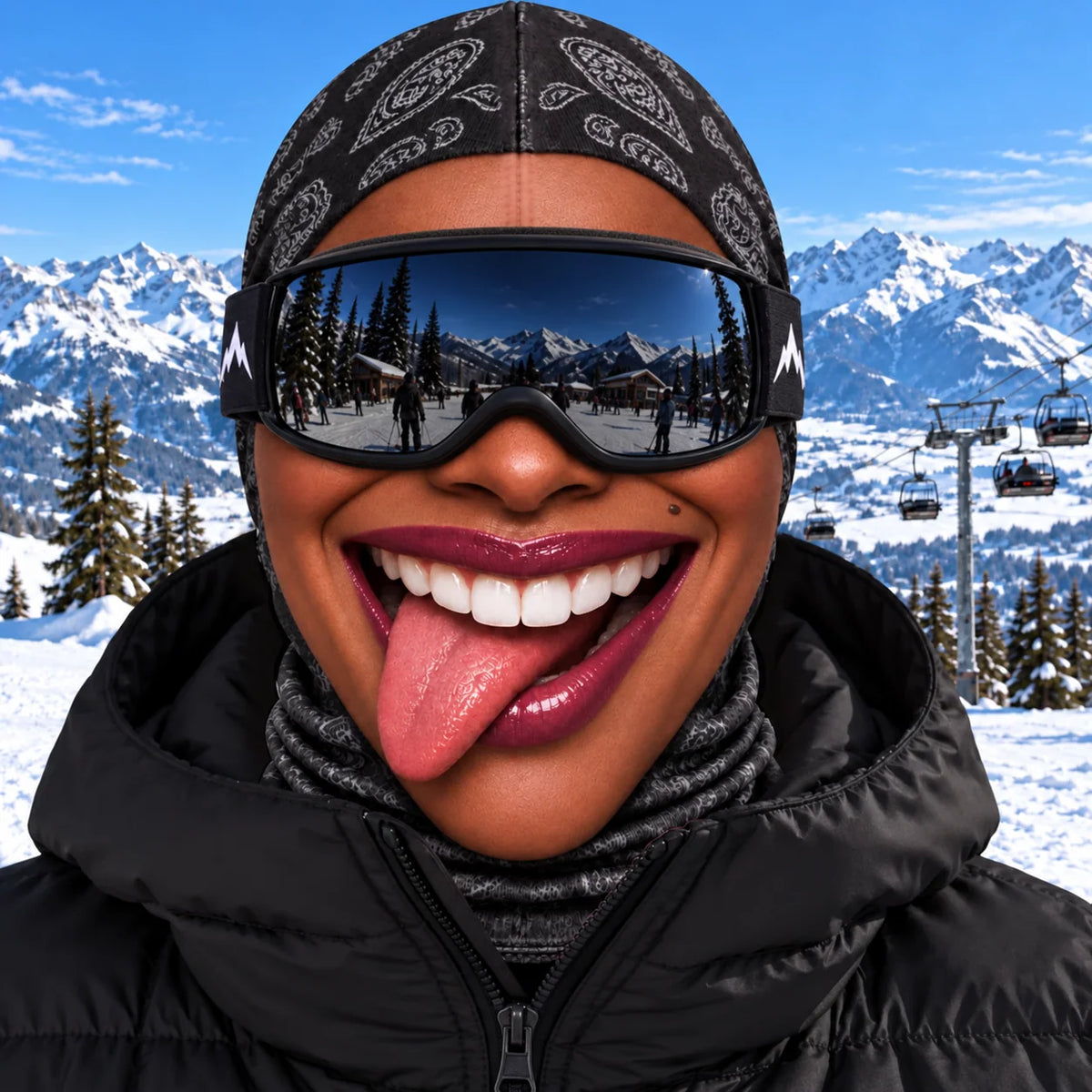 Ski Balaclava 4-Way Stretch Micro-Knit Realistic Face Graphic