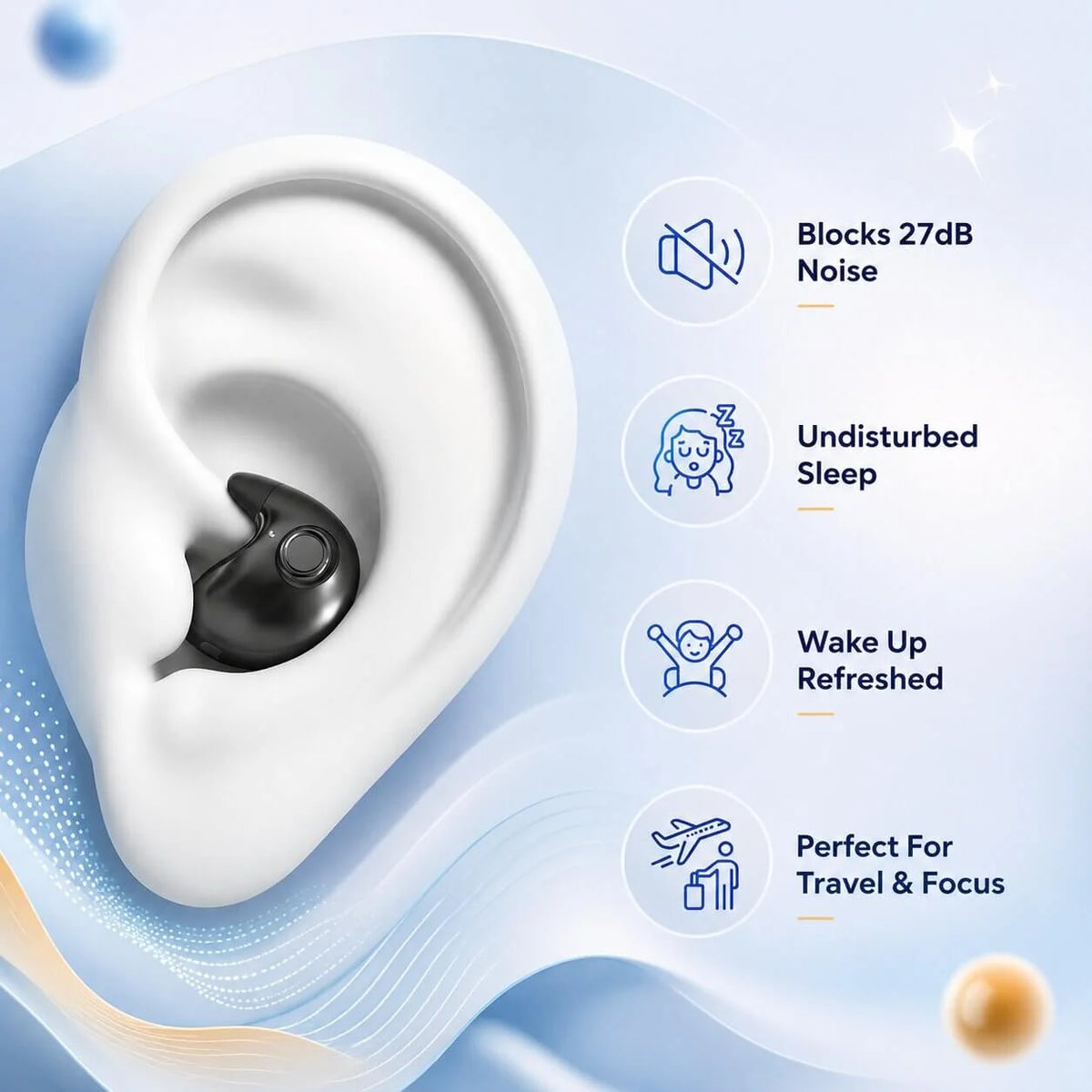 Sleep Earbuds Low-Profile Noise-Reducing & 24H Playback