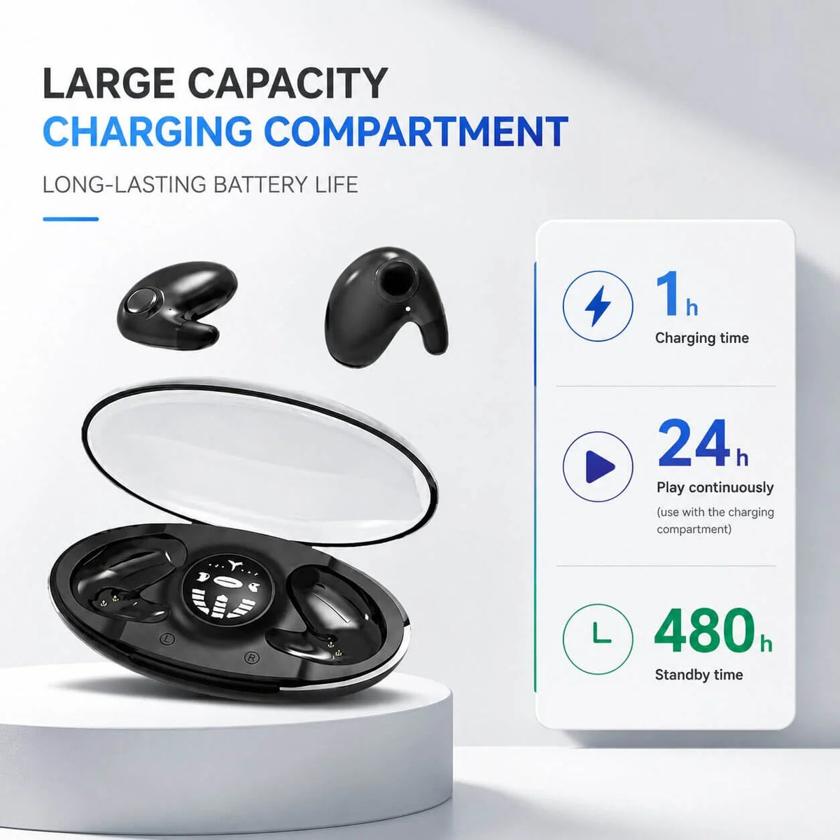 Sleep Earbuds Low-Profile Noise-Reducing & 24H Playback