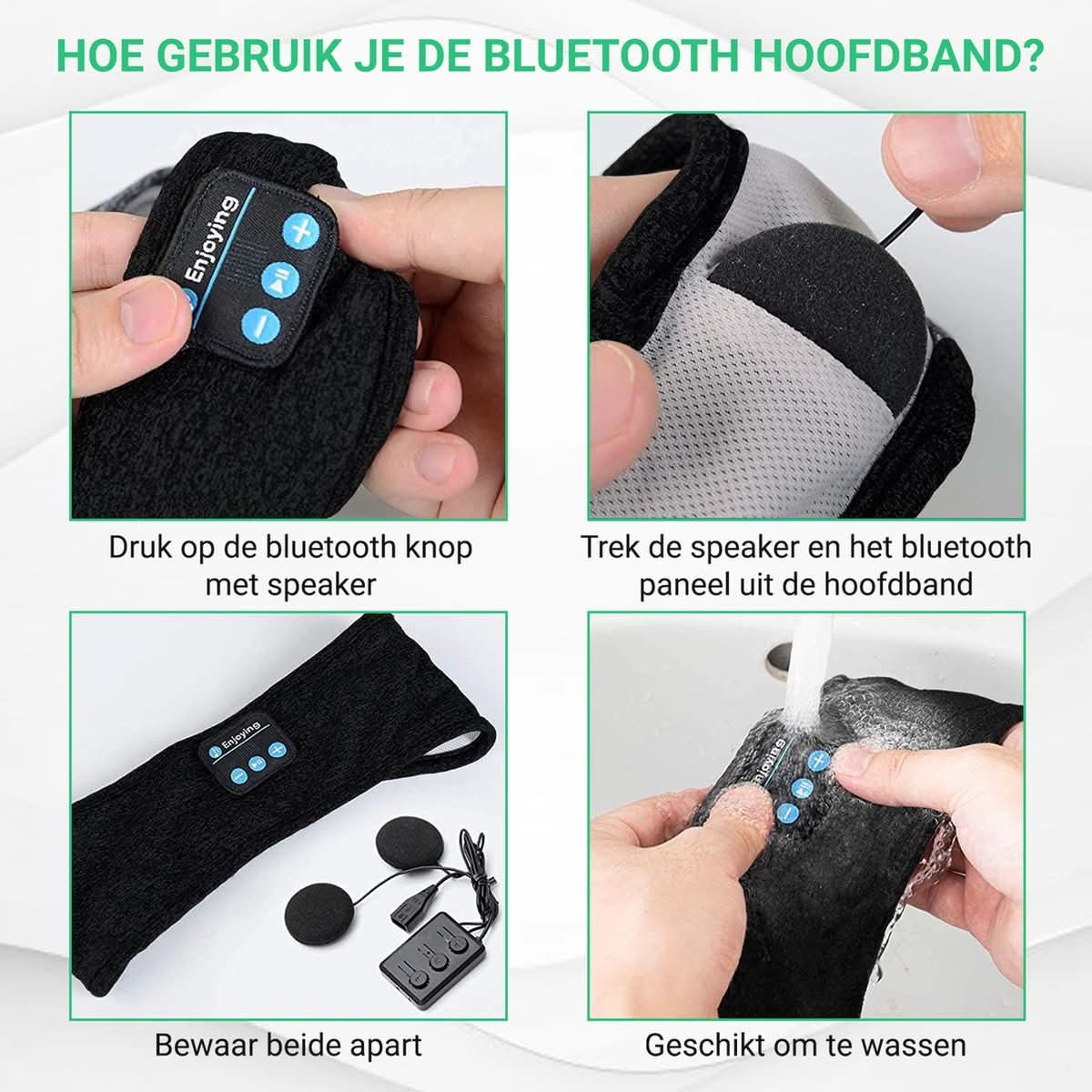 Sleep Headband Bluetooth Audio Breathable Washable 10-Hour Battery Life