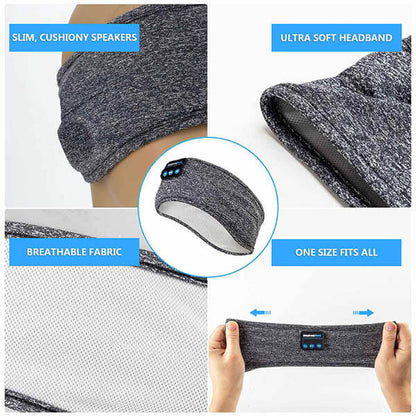 Sleep Headphones Ultra-Thin 4mm Speakers Breathable Bluetooth