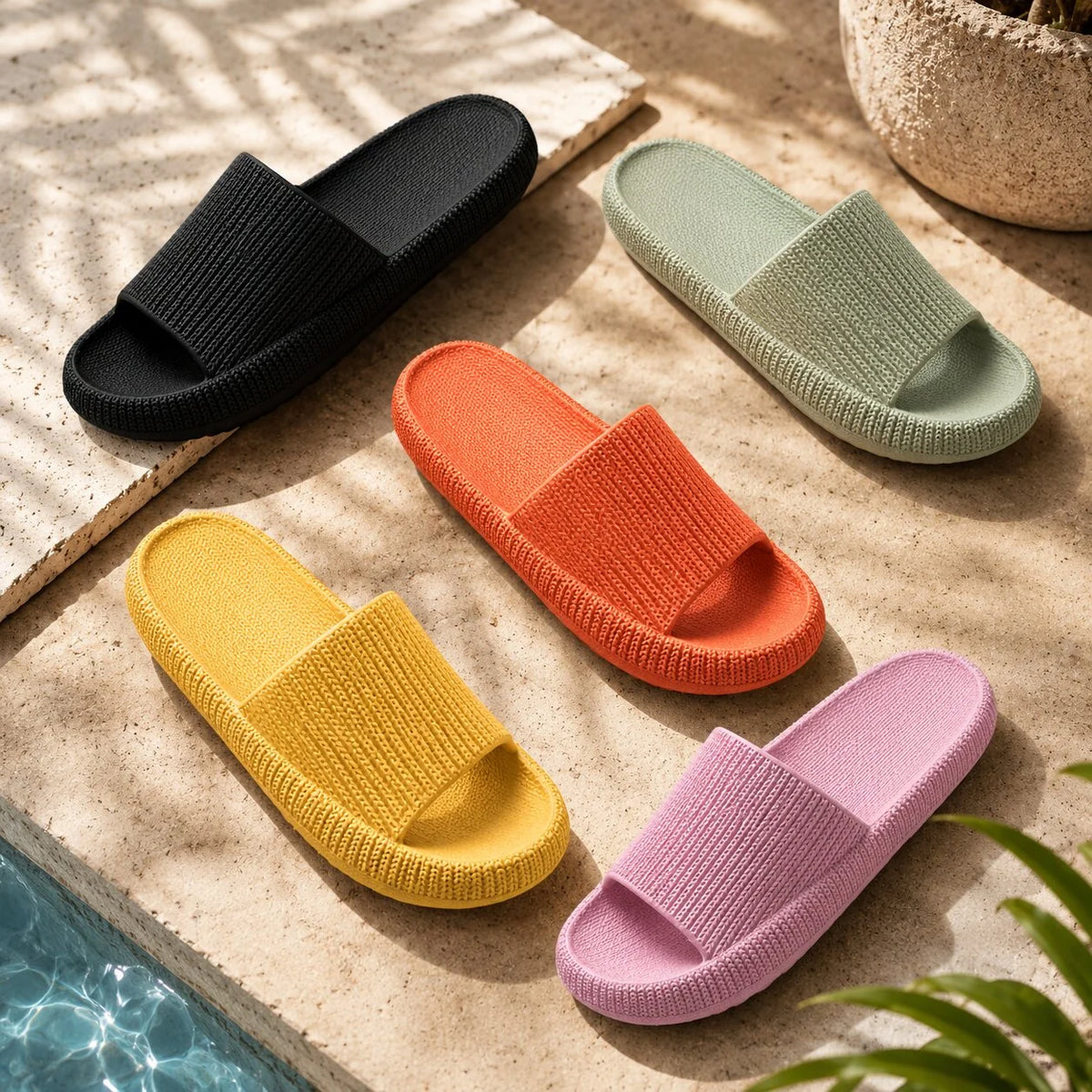 Slide Sandals Cushioned Thick EVA Foam Non-Slip Outsole
