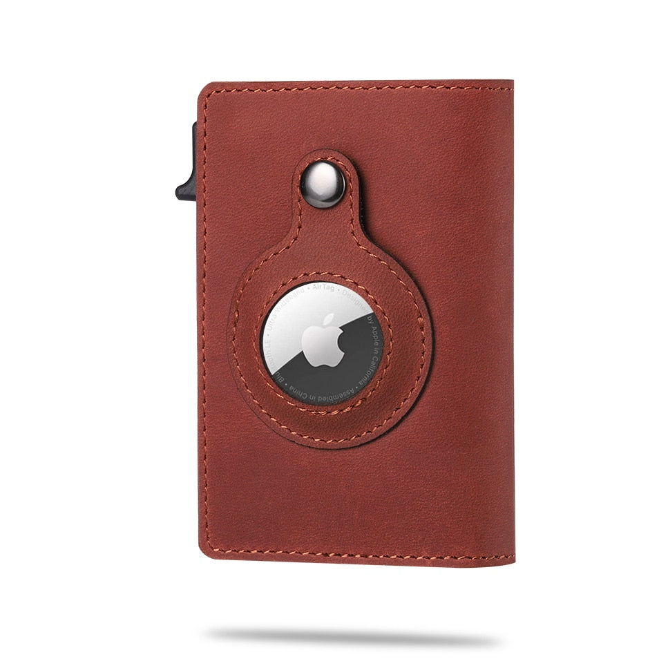 Slim Card Holder Automatic Card Eject AirTag Pocket Holds 8 Cards