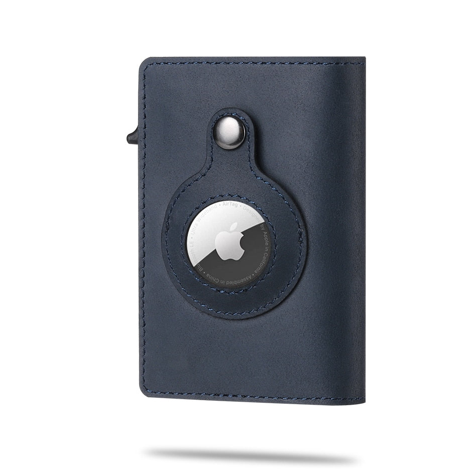 Slim Card Holder Automatic Card Eject AirTag Pocket Holds 8 Cards