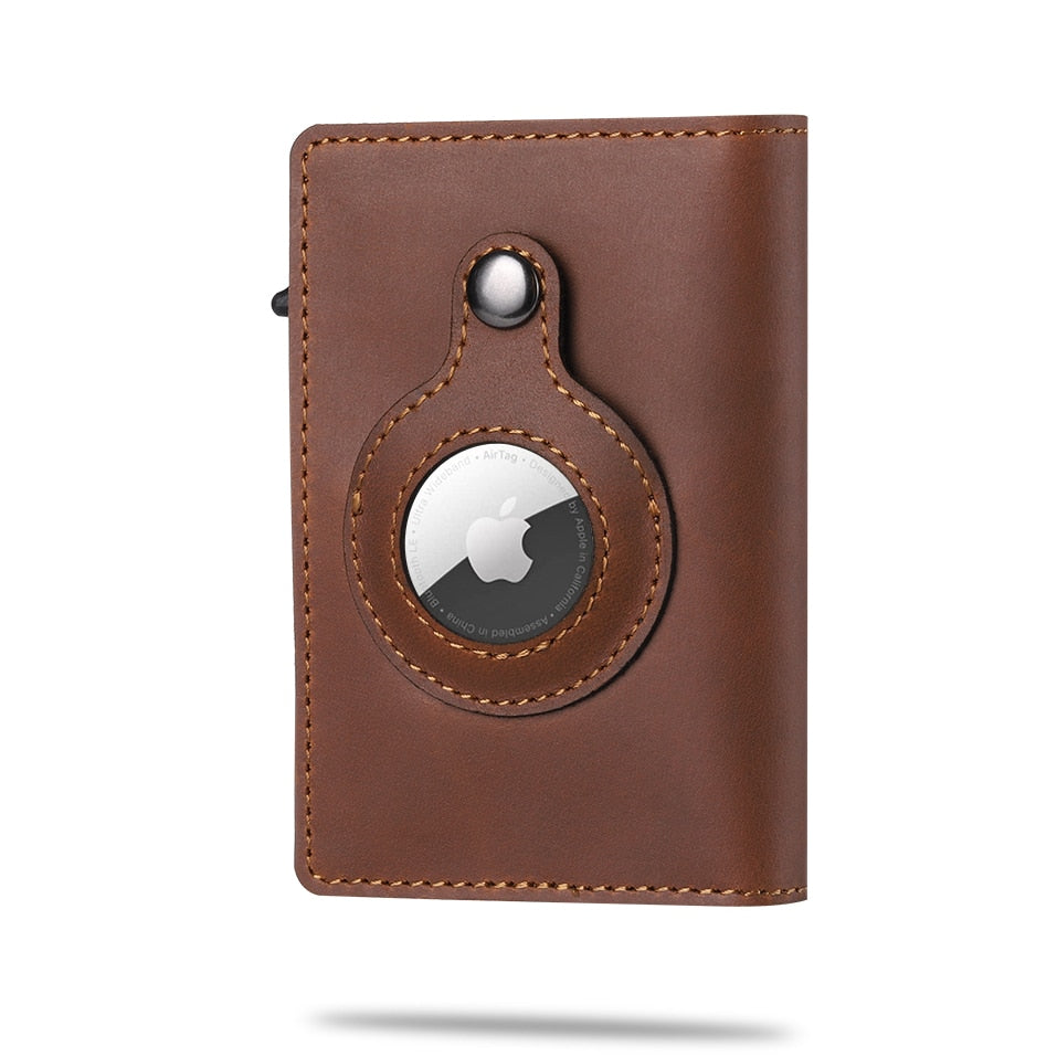 Slim Card Holder Automatic Card Eject AirTag Pocket Holds 8 Cards