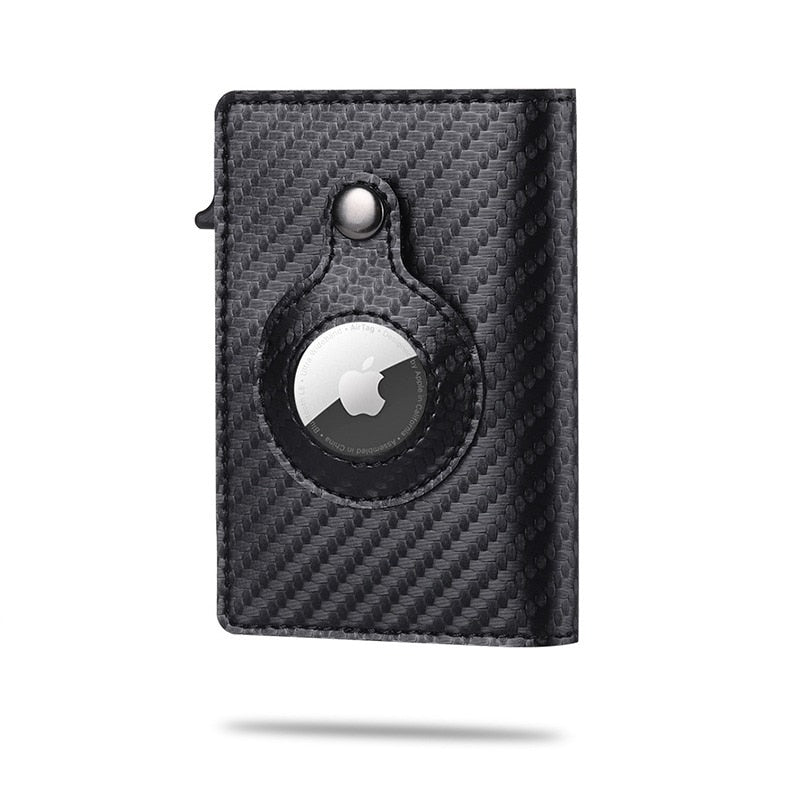 Slim Card Holder Automatic Card Eject AirTag Pocket Holds 8 Cards