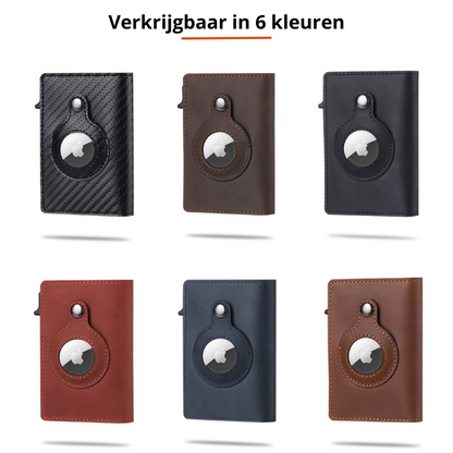 Slim Card Holder Automatic Card Eject AirTag Pocket Holds 8 Cards