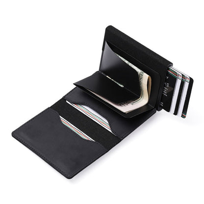 Slim Card Holder Automatic Card Eject AirTag Pocket Holds 8 Cards