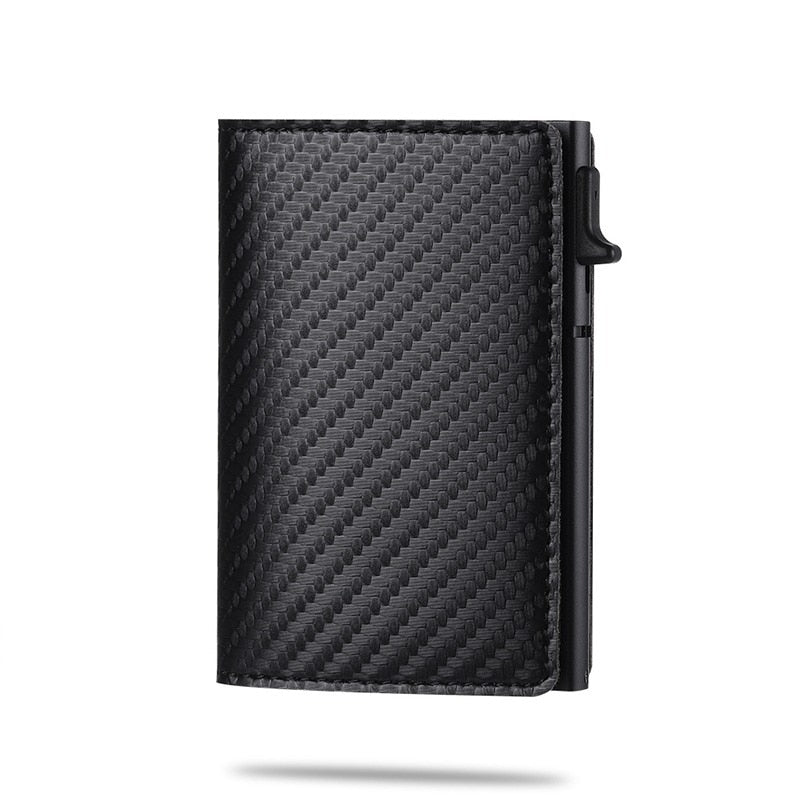 Slim Card Holder Automatic Card Eject AirTag Pocket Holds 8 Cards