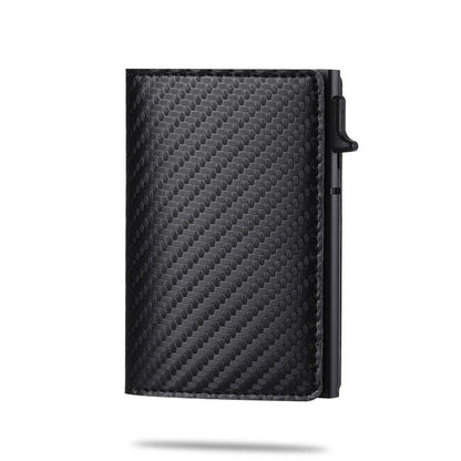 Slim Card Holder Automatic Card Eject AirTag Pocket Holds 8 Cards
