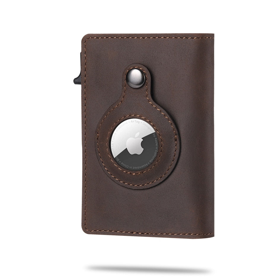 Slim Card Holder Automatic Card Eject AirTag Pocket Holds 8 Cards