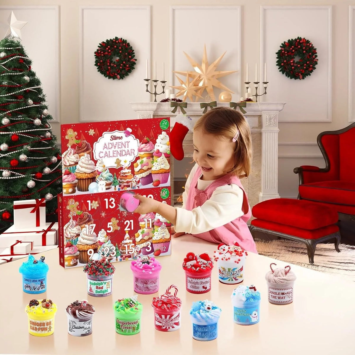 Slime Advent Calendar Non-Sticky Scented 24-Day Countdown