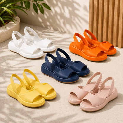 Slingback Flat Sandals Breathable Open Toe Elastic Strap
