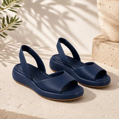 Slingback Flat Sandals Breathable Open Toe Elastic Strap