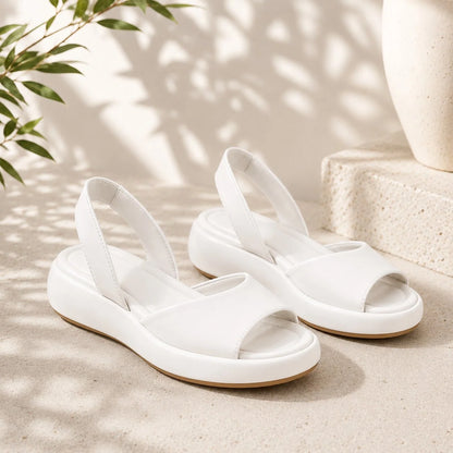Slingback Flat Sandals Breathable Open Toe Elastic Strap